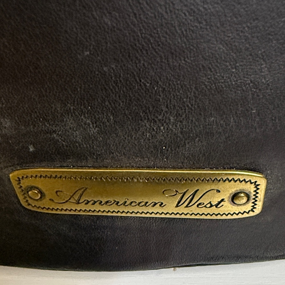 American West Two Tone Quilted Brown Woven Shoulder Bag - Picture 7 of 16